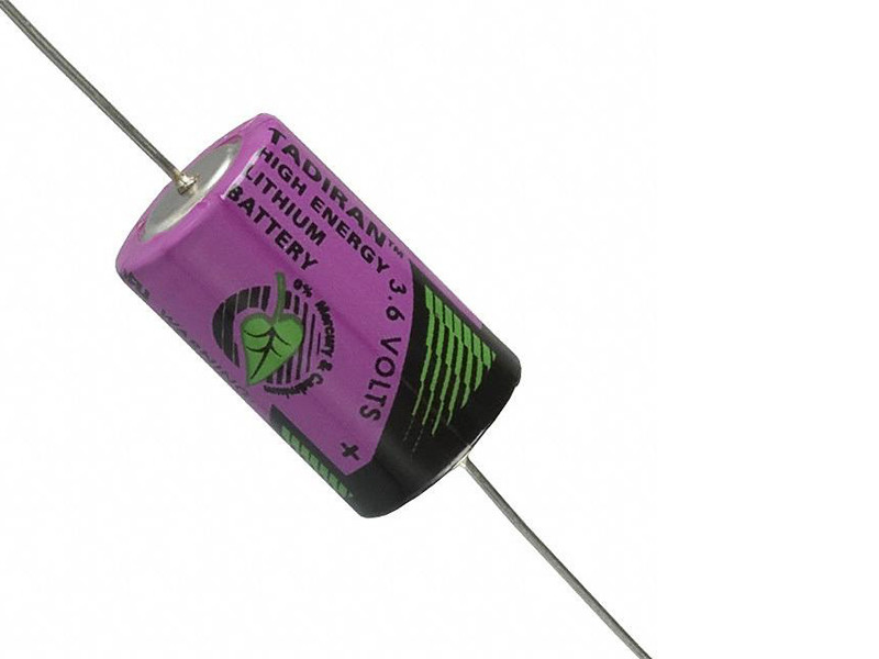 Battery 1,2Ah/3,6V - ½AA - With axial poles in metal <br />Electronics - Lithium