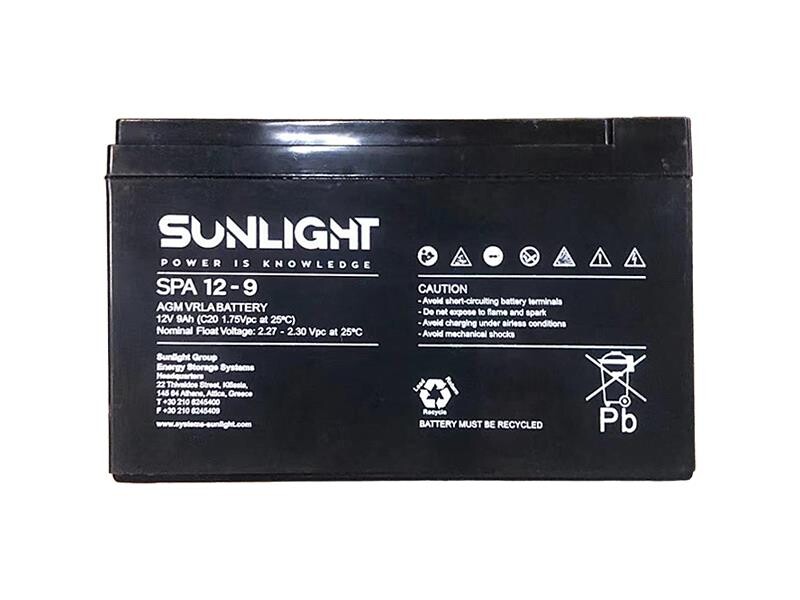 Batteri 9Ah/12V/151x65x94-100 <br />Stationær - AGM - Longlife