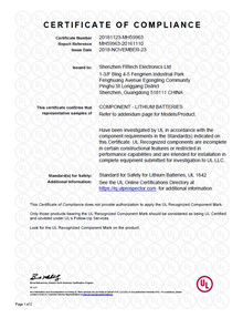 Certificering - _Test reportUL62133 <br />