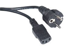 Kabel AC, IEC13, 3 pins m/EU connector <br />Tilbehør