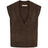 MARTA STRIK VEST, KN8038 BRUN