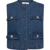HAUTE  L ' AMITIE VEST, BULKY DENIM BLUE