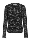 HAUTE L ' AMITIE BLUSE, MESH LS O-NECK BLACK