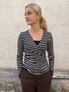 NØRGAARD PÅ STRØGET WRAP TOP, BLACK/ECRU
