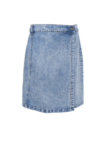 BLACK COLOUR NEDERDEL, RUSSEL SHORT WRAP LT. DENIM
