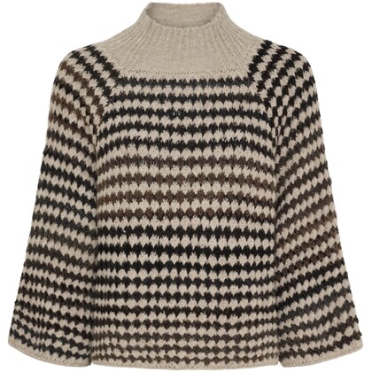 MARTA STRIKTRØJE, 25453 BEIGE/MORO