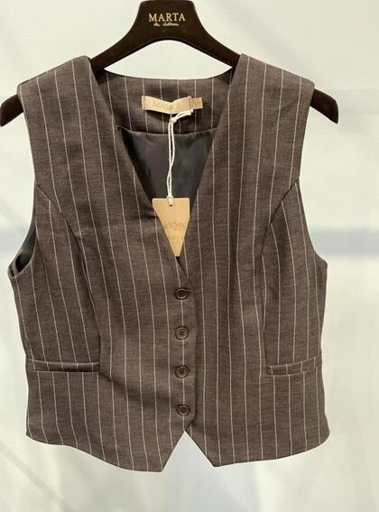 MARTA VEST, 81093-1 BROWN STRIPE