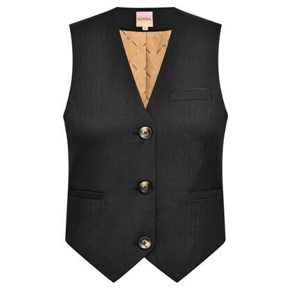 GOSSIA VEST, MARA HERRINGBONE BLACK