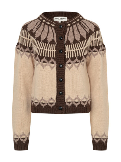 LOLLYS LAUNDRY CARDIGAN, CLARE CREME