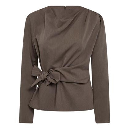 CO' COUTURE BLUSE, TENGA TIE WALNUT