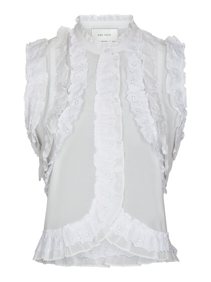 NEO NOIR TOP, CELIA RUFFLE WHITE