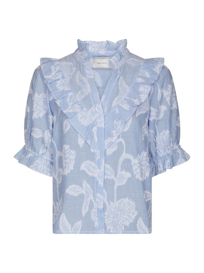 NEO NOIR BLUSE, MANET JACQUARD LIGHT BLUE