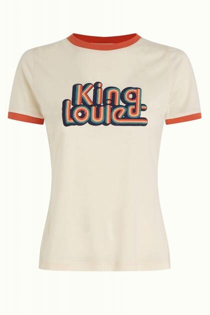 KING LOUIE T-SHIRT, LOGO PLACEMENT PRINT CREAM