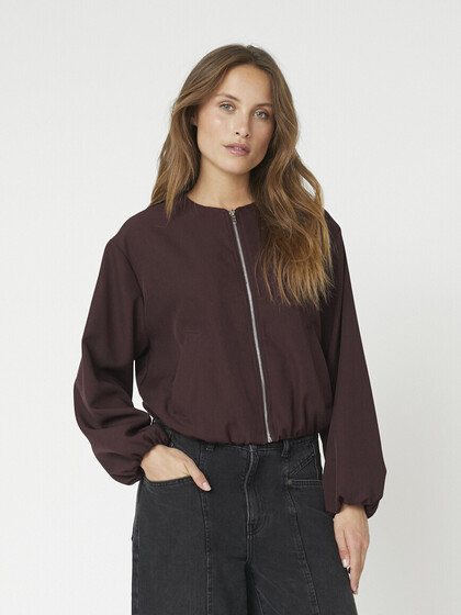 CO' COUTURE JAKKE, LUNA BALLOON ZIP WINERED