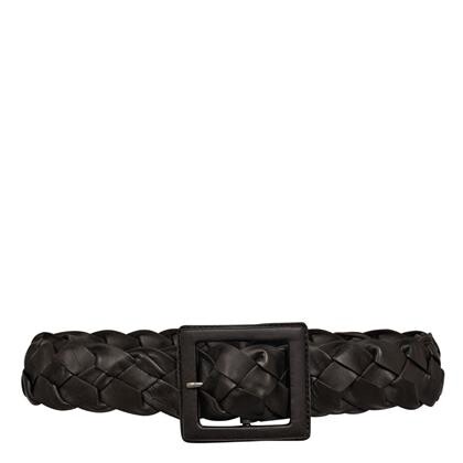 HAUTE L' AMITIE BÆLTE, MAXI BRAID LEATHER BLACK