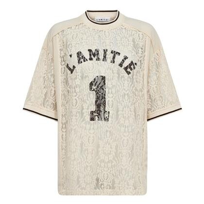 HAUTE L´AMITIÉ LACE FOOTBALL TEE, 10001 PEARL