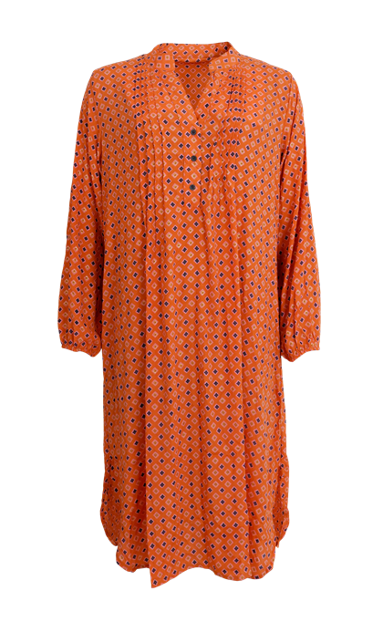 BLACK COLOUR KJOLE, BCLUNA PLEAT TUNIC ORANGE PISTACIO