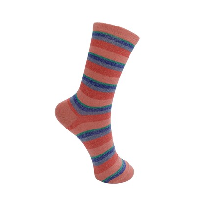 BLACK COLOUR STRØMPER, BRANDI STRIPED CORAL