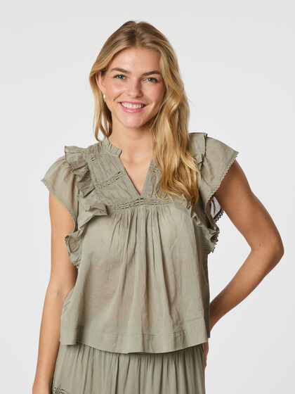 NEO NOIR TOP, JAYLA S VOILE SMOKE GREEN