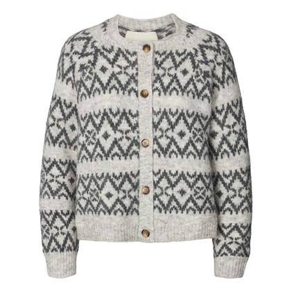 LOLLYS LAUNDRY CARDIGAN, DALVIN LIGHT GREY