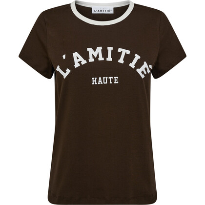 HAUTE L'AMITIÉ T-SHIRT, NECKLINE MOCCA