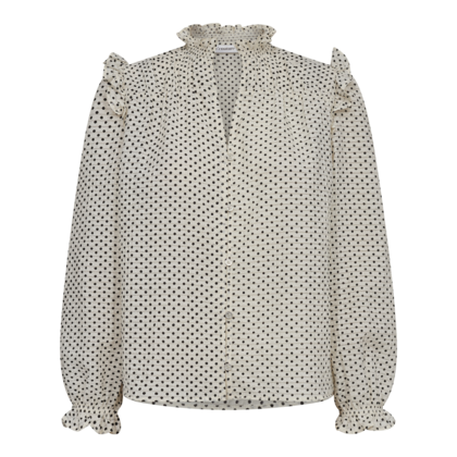 CO' COUTURE BLUSE, CHESS DOT OFF WHITE