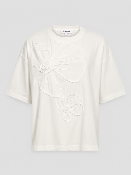 CO' COUTURE T-SHIRT, IVARA FLOWER TEE WHITE
