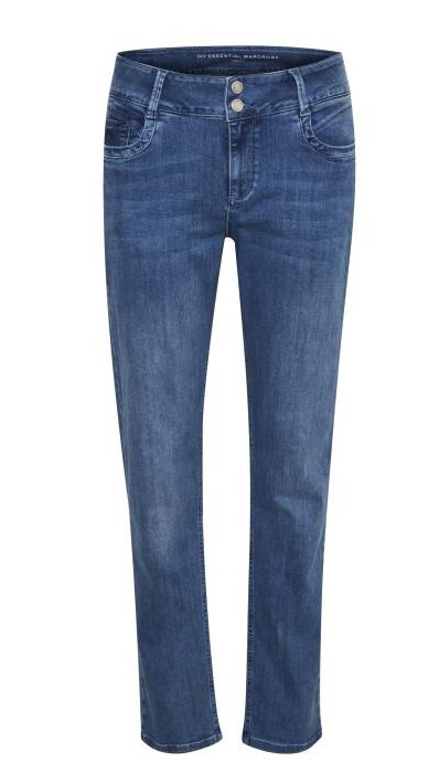 MY ESSENTIAL WARDROBE JEANS, THE REGITZE HIGH STRAIGHT MEDIUM BLUE