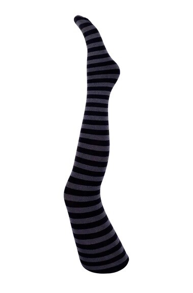 BLACK COLOUR STRØMPEBUKS, RIGA STRIPED GREY
