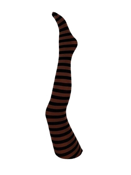 BLACK COLOUR STRØMPEBUKS, RIGA STRIPED BROWN