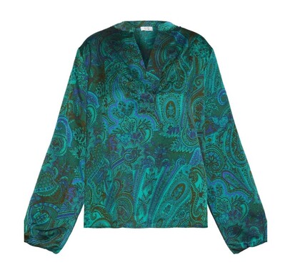 LOVE & DIVINE BLUSE, LOVE1019-1 GREEN PAISLEY