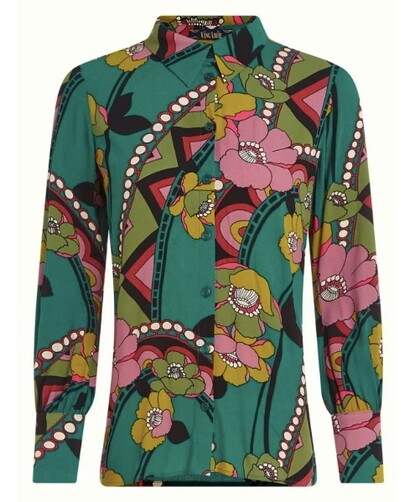 KING LOUIE SKJORTE, WINONA LOVECHILD ANTIQUE GREEN