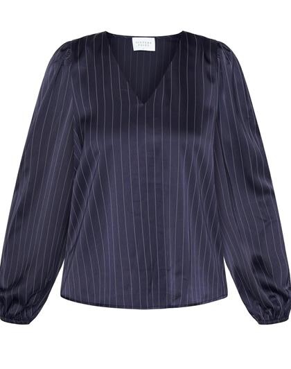 SISTERS POINT BLUSE, VENTIA NAVI PINSTRIPE NAVY