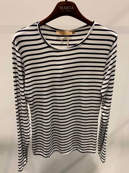 MARTA T-SHIRT, 5353 WHITE/NAVY