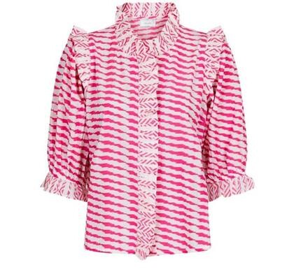 NEO NOIR BLUSE, CHACHA GRAPHIC PINK