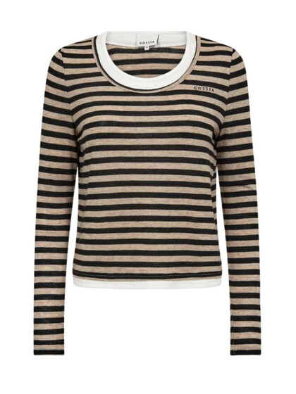 GOSSIA BLUSE, ELMA SAND/BLACK