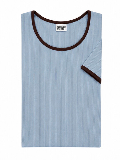 NØRGAARD PÅ STRØGET T-SHIRT, K/Æ LT. BLUE/BROWN