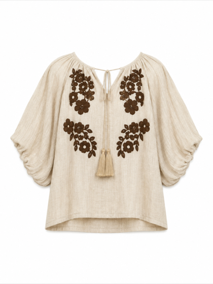 LECOCO SKJORTE, Asta - 35256 BEIGE/BRUN