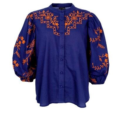BLACK COLOUR BLUSE, FIONA NAVY BLUE