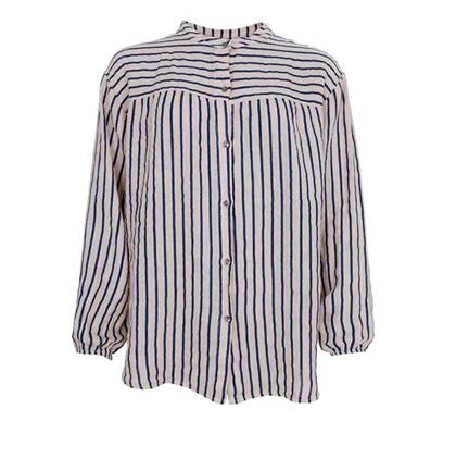 BLACK COLOUR BLUSE, MELINA NAVY STRIPE 