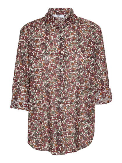 AMAZE SKJORTE, ERICA BORDEAUX FLOWER
