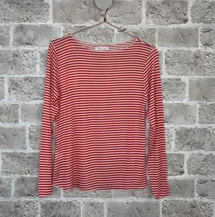 CABANA LIVING T-SHIRT, STRIPE RED