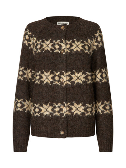 LOLLYS LAUNDRY CARDIGAN, PADOVA DARK MOKKA