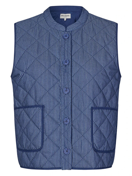 LOLLYS LAUNDRY QUILTED VEST, CAIRO DARK BLUE