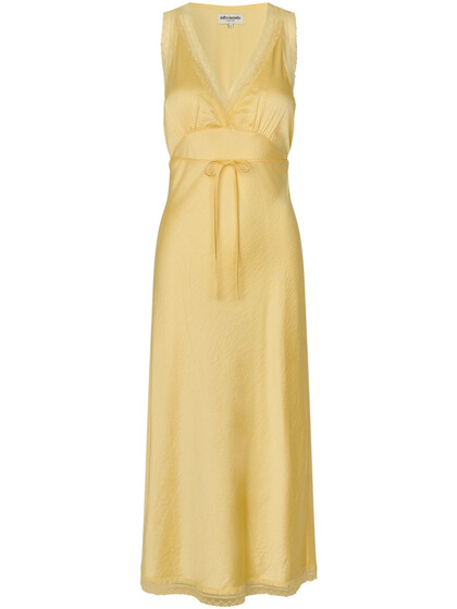 LOLLYS LAUNDRY MIDI KJOLE, CLARI LIGHT YELLOW