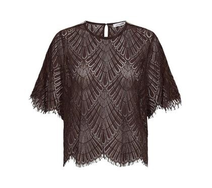 CO' COUTURE BLUSE, LETI LACE DARK BROWN