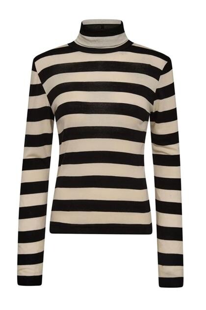 CO' COUTURE BLUSE, MASON ROLL NECK BONE BLACK