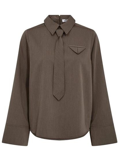CO' COUTURE BLUSE, TENGA PLEAT WALNUT