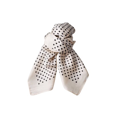 BLACK COLOUR TØRKLÆDE, BIANCA MINI OFF WHITE DOT