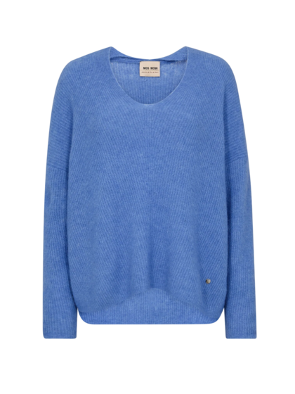 MOS MOSH STRIK, THORA V-NECK ULTRAMARINE